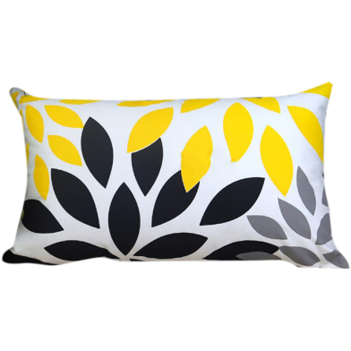 Exclusive Cushion Cover, Black, Yellow, Ash 20x12 Inch image