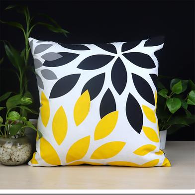 Exclusive Cushion Cover, Black, Yellow, Ash 18x18 Inch image