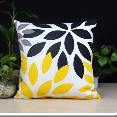 Exclusive Cushion Cover, Black, Yellow, Ash 20x20 Inch image
