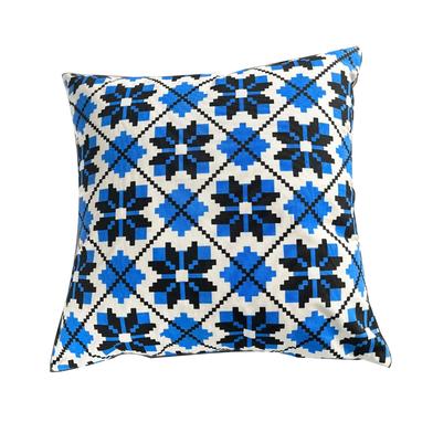 Exclusive Cushion Cover Blue And Black 14x14 Inch image