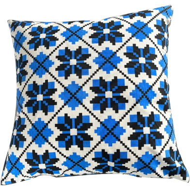 Exclusive Cushion Cover Blue And Black 14x14 Inch image