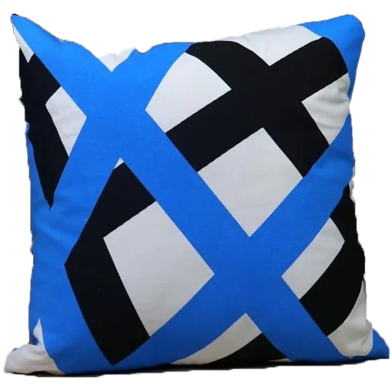 Exclusive Cushion Cover, Blue And Black 20x20 Inch Set of 5 image