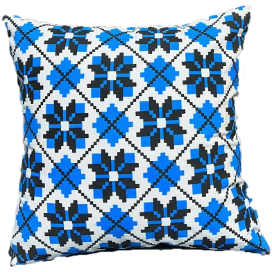 Exclusive Cushion Cover Blue And Black 22x22 Inch image