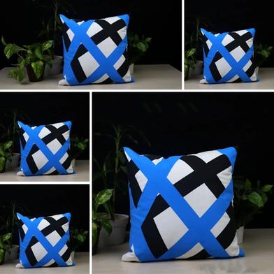 Exclusive Cushion Cover, Blue And Black 20x20 Inch Set of 5 image