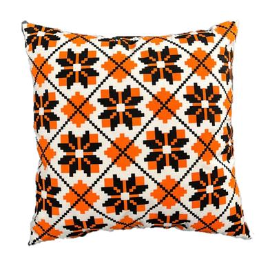 Exclusive Cushion Cover, Orange And Black 22x22 Inch image