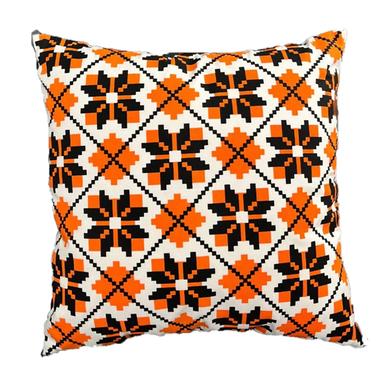Exclusive Cushion Cover, Orange And Black 20x12 Inch image