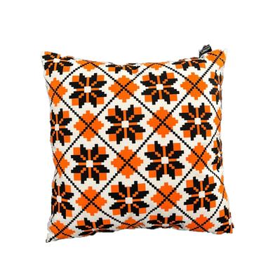 Exclusive Cushion Cover, Orange And Black 14x 14 Inch image