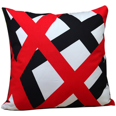 Exclusive Cushion Cover, Red And Black 16x16 Inch image