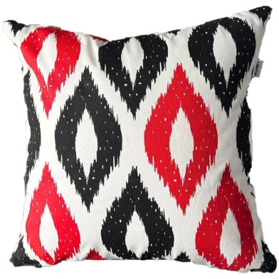 Exclusive Cushion Cover, Red And Black 16x16 Inch image