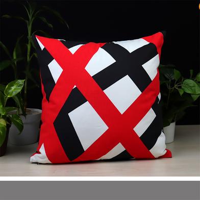 Exclusive Cushion Cover, Red And Black 18x18 Inch image