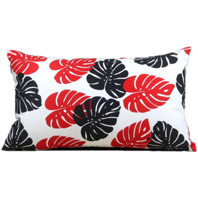 Exclusive Cushion Cover, Red And Black 20x12 Inch image