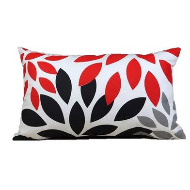 Exclusive Cushion Cover, Red, Black, Ash 20x12 Inch image