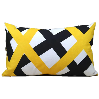 Exclusive Cushion Cover, Yellow And Black 20x12 Inch Set of 5 image