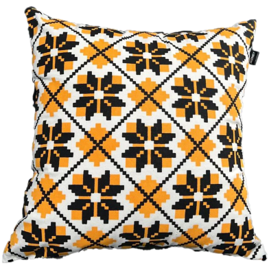 Exclusive Cushion Cover, Yellow And Black 16x16 Inch image