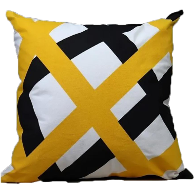 Exclusive Cushion Cover, Yellow And Black 18x18 Inch Set of 5 image