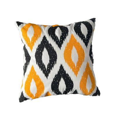 Exclusive Cushion Cover, Yellow And Black 14x14 Inch image