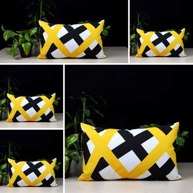 Exclusive Cushion Cover, Yellow And Black 20x12 Inch Set of 5 image