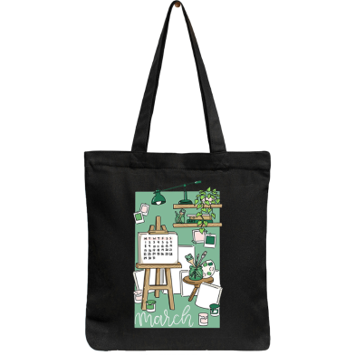 Exclusive Design Printed Canvas Tote Bag With Zipper For Ladies image