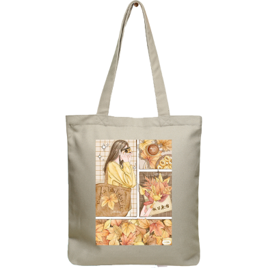Exclusive Design Printed Canvas Tote Bag With Zipper For Ladies image