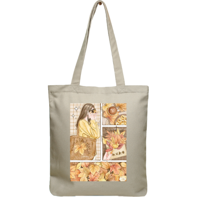 Exclusive Design Printed Canvas Tote Bag With Zipper For Ladies image