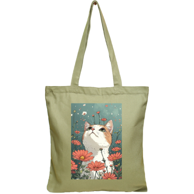 Exclusive Design Printed Canvas Tote Bag With Zipper For Ladies image