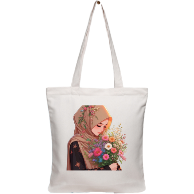 Exclusive Design Printed Canvas Tote Bag With Zipper For Ladies image