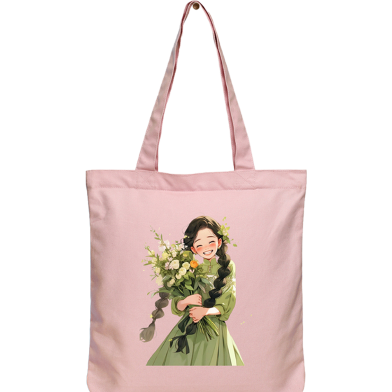 Exclusive Design Printed Canvas Tote Bag With Zipper For Ladies image