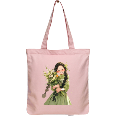 Exclusive Design Printed Canvas Tote Bag With Zipper For Ladies image