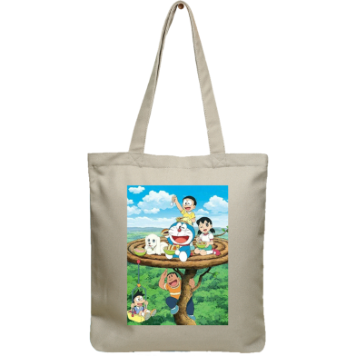 Exclusive Design Printed Canvas Tote Bag With Zipper For Ladies image