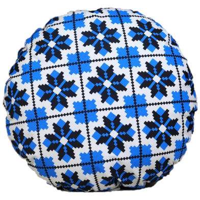 Exclusive Round Cushion Cover, Blue And Black 16x16 Inch image