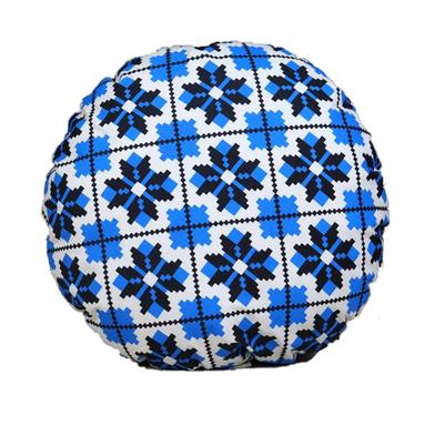 Exclusive Round Cushion Cover, Blue And Black 14x14 Inch image