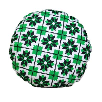 Exclusive Round Cushion Cover, Green And Black 20x20 Inch image