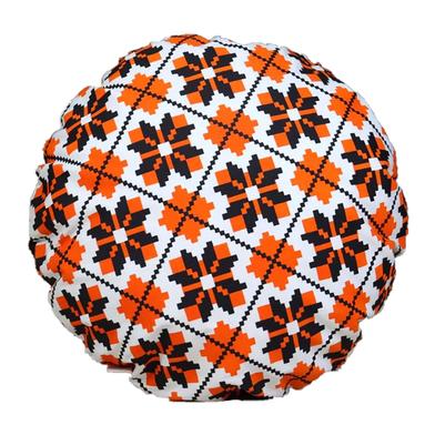 Exclusive Round Cushion Cover, Orenge And Black 20x20 Inch image