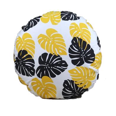 Exclusive Round Cushion Cover, Yellow And Black 20x20 Inch image