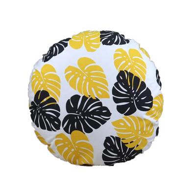 Exclusive Round Cushion Cover, Yellow And Black 16x16 Inch image