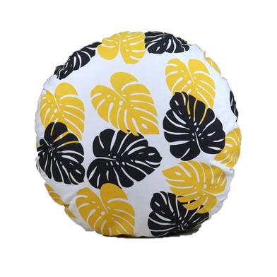 Exclusive Round Cushion Cover, Yellow And Black 18x18 Inch image