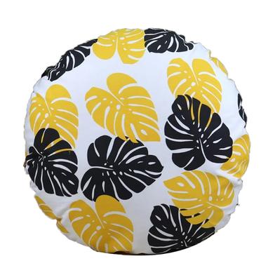 Exclusive Round Cushion Cover, Yellow And Black 14x14 Inch image
