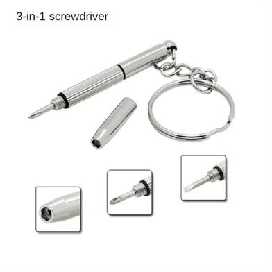 Eyeglass Screwdriver Portable Stainless Steel Keychain Screwdriver Eyeglass Sunglasses Watch Screwdriver 3 In 1 Repair Kit Tools image