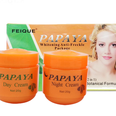 FEIQUE Papaya Whitening Anti-Freckle Day Night Cream Set-20g image