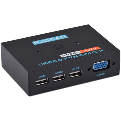 FJGear Auto KVM Switeh 2 Port FJ-201UA Auto KVM Switch Port image