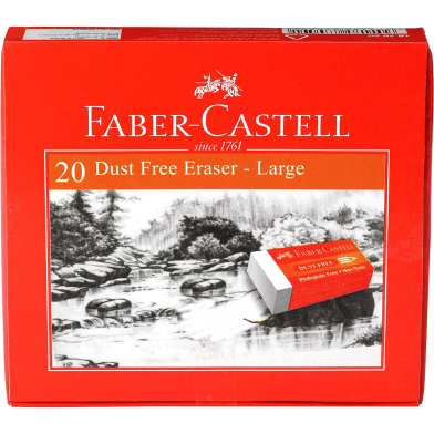 Faber Castell Dust-Free Erasers - Large Pack of 20 (White) image