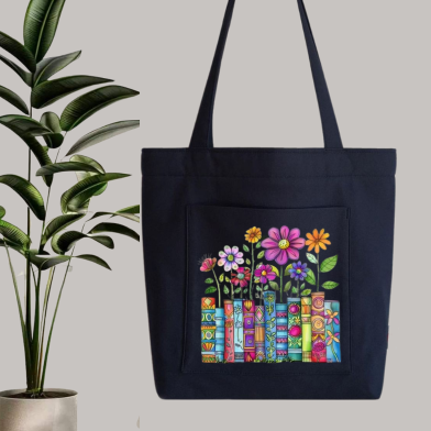 Fabric Tote Bag With Zipper and Pocket image