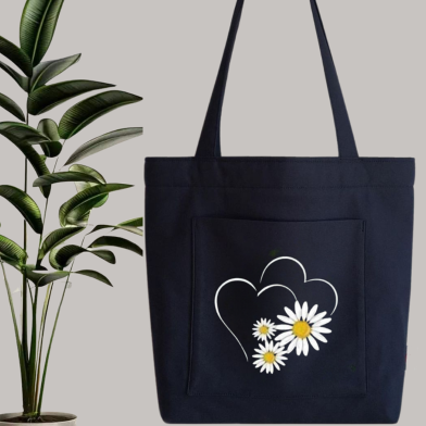 Fabric Tote Bag With Zipper and Pocket image