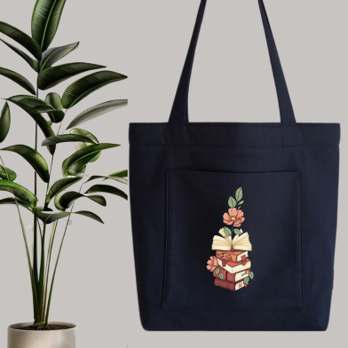 Fabric Tote Bag With Zipper and Pocket image