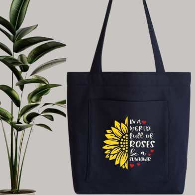 Fabric Tote Bag With Zipper and Pocket image