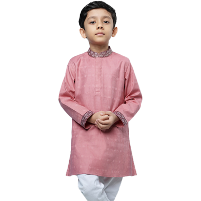 Fabrilife Kid's Premium Panjabi - Coral image