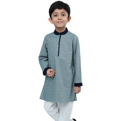 Fabrilife Kid's Premium Panjabi - Silver image