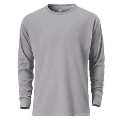 Fabrilife Mens Premium Blank Full Sleeve T-Shirt- Silver image