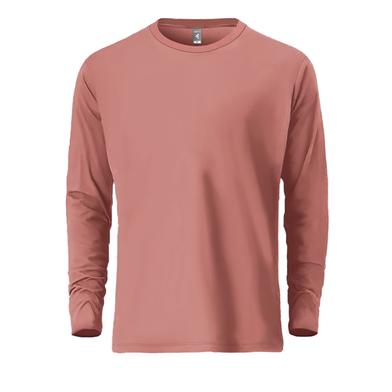 Fabrilife Mens Premium Blank Full Sleeve T-Shirt - Brick Red image