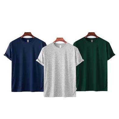 Fabrilife Mens Premium Blank T-shirt -Combo- Navy, Gray Melange, Green image